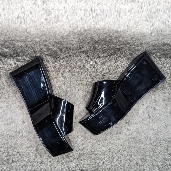 Rebecca Minkoff Jeanee Platform Wedge Sandal Black Women's 9 - Picture 8 of 11